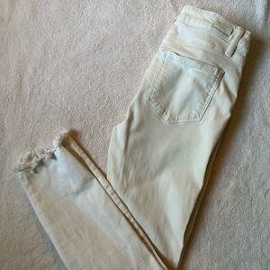 Paige White Hoxton Ankle with Fray